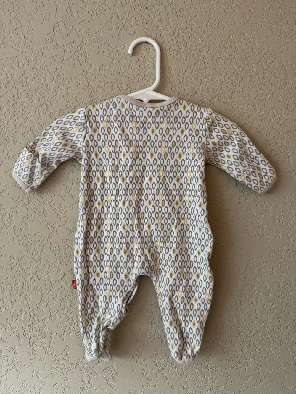 Magnificent Baby Yellow and Gray Magnetic Footsie | 3M